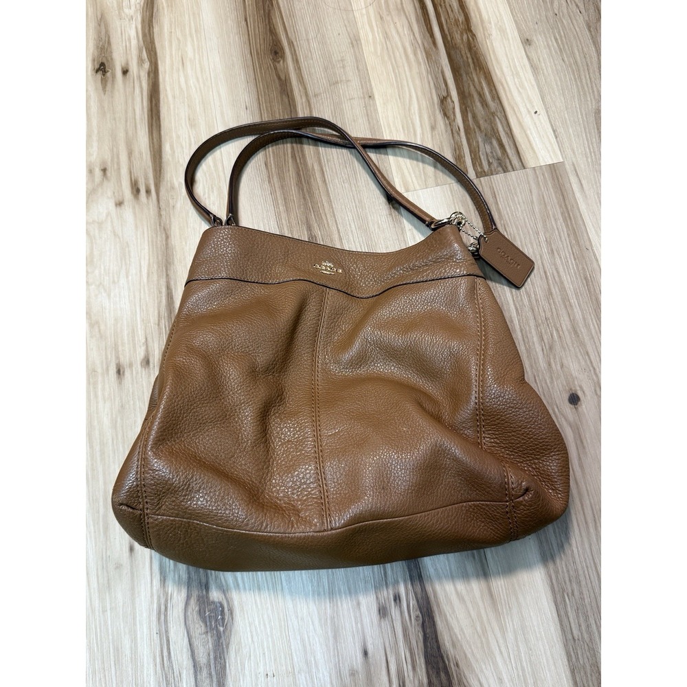 Coach Large Lexy Shoulder Bag Brown Pebble Leather